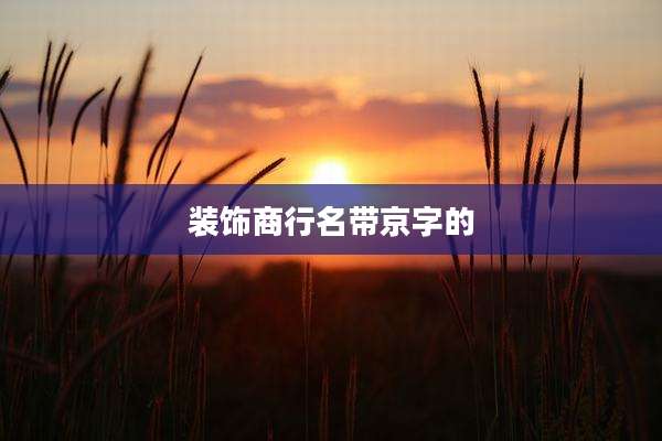 装饰商行名带京字的
