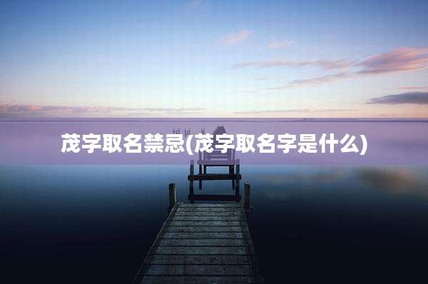 茂字取名禁忌(茂字取名字是什么)