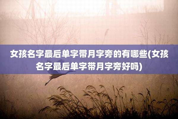 女孩名字最后单字带月字旁的有哪些(女孩名字最后单字带月字旁好吗)
