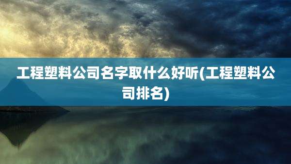 工程塑料公司名字取什么好听(工程塑料公司排名)