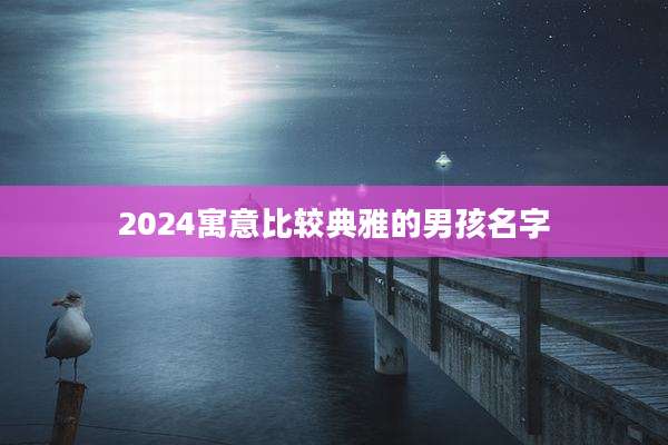 2024寓意比较典雅的男孩名字