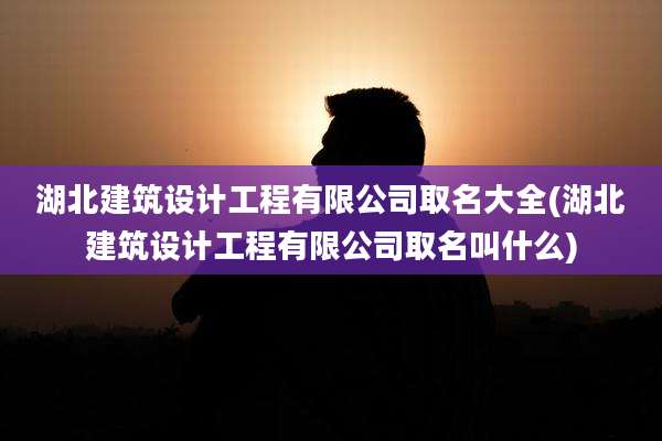 湖北建筑设计工程有限公司取名大全(湖北建筑设计工程有限公司取名叫什么)
