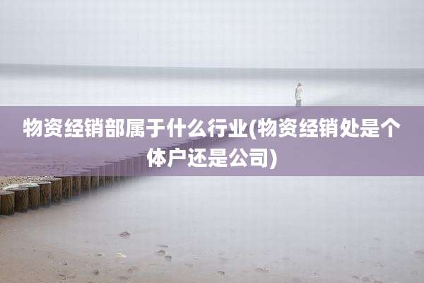 物资经销部属于什么行业(物资经销处是个体户还是公司)