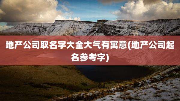 地产公司取名字大全大气有寓意(地产公司起名参考字)