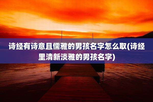 诗经有诗意且儒雅的男孩名字怎么取(诗经里清新淡雅的男孩名字)
