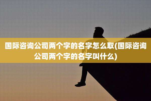 国际咨询公司两个字的名字怎么取(国际咨询公司两个字的名字叫什么)