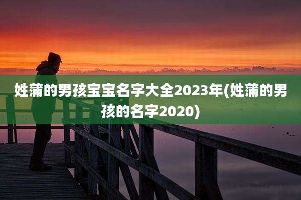 姓蒲的男孩宝宝名字大全2023年(姓蒲的男孩的名字2020)