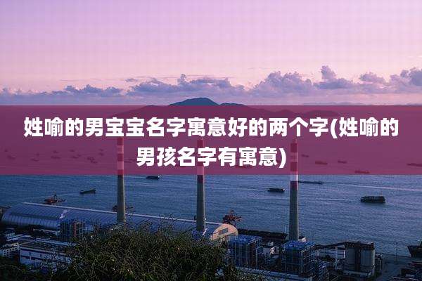 姓喻的男宝宝名字寓意好的两个字(姓喻的男孩名字有寓意)
