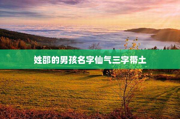 姓邵的男孩名字仙气三字带土