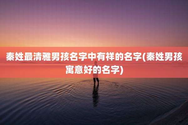 秦姓最清雅男孩名字中有祥的名字(秦姓男孩寓意好的名字)