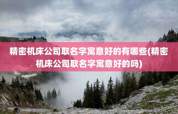 精密机床公司取名字寓意好的有哪些(精密机床公司取名字寓意好的吗)