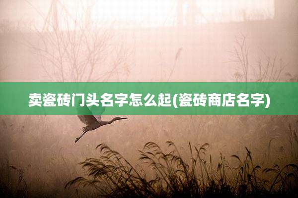 卖瓷砖门头名字怎么起(瓷砖商店名字)
