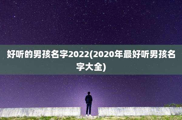 好听的男孩名字2022(2020年最好听男孩名字大全)