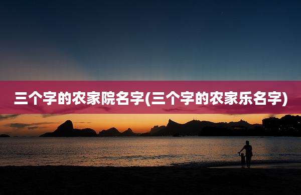 三个字的农家院名字(三个字的农家乐名字)