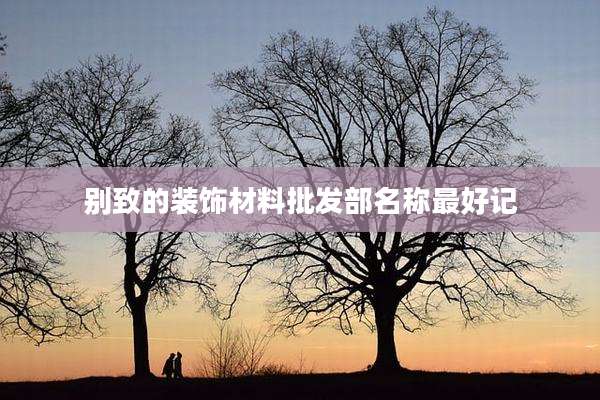 别致的装饰材料批发部名称最好记