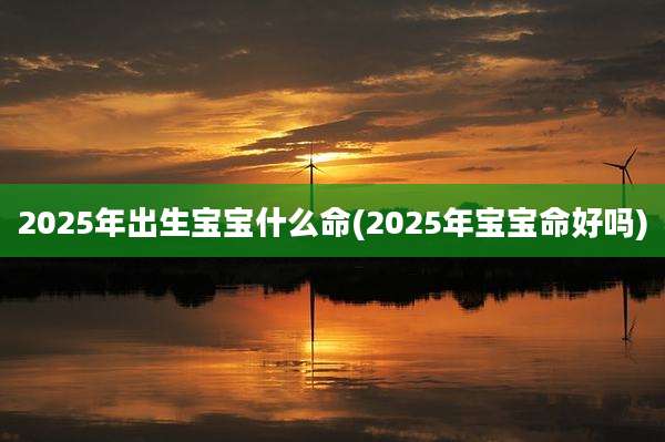2025年出生宝宝什么命(2025年宝宝命好吗)
