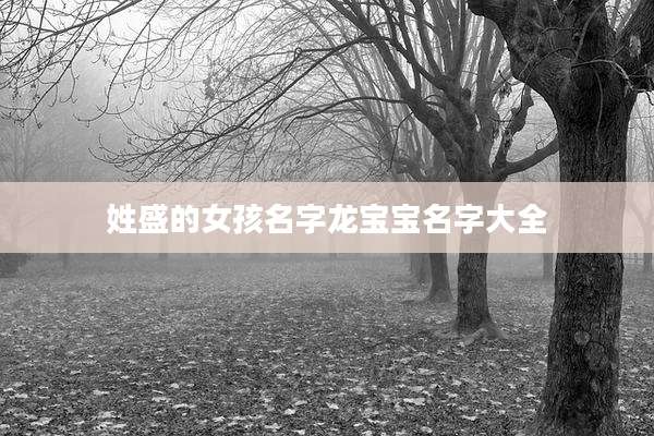 姓盛的女孩名字龙宝宝名字大全