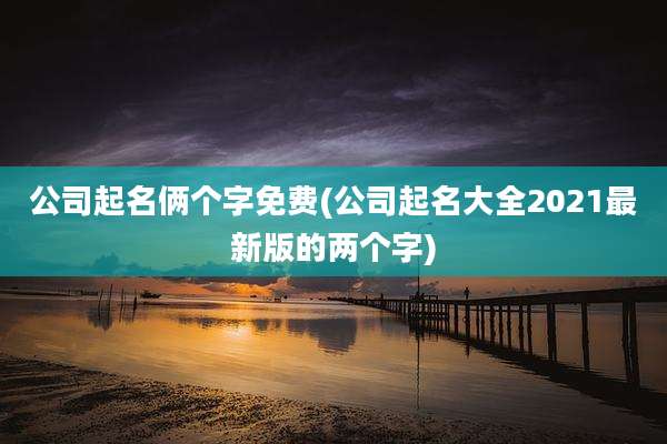 公司起名俩个字免费(公司起名大全2021最新版的两个字)