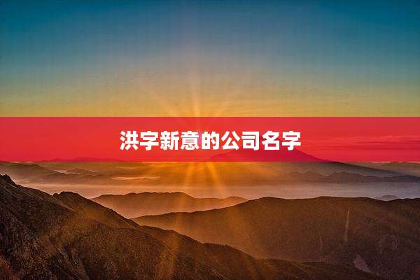 洪字新意的公司名字
