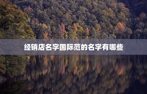经销店名字国际范的名字有哪些