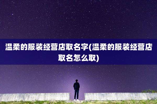 温柔的服装经营店取名字(温柔的服装经营店取名怎么取)