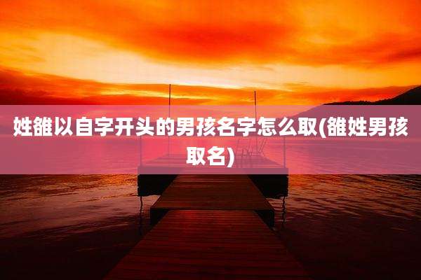 姓雒以自字开头的男孩名字怎么取(雒姓男孩取名)