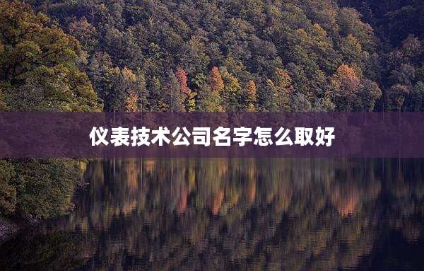 仪表技术公司名字怎么取好