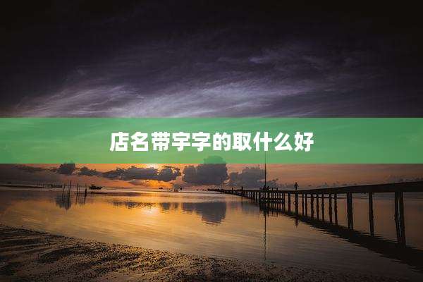 店名带宇字的取什么好