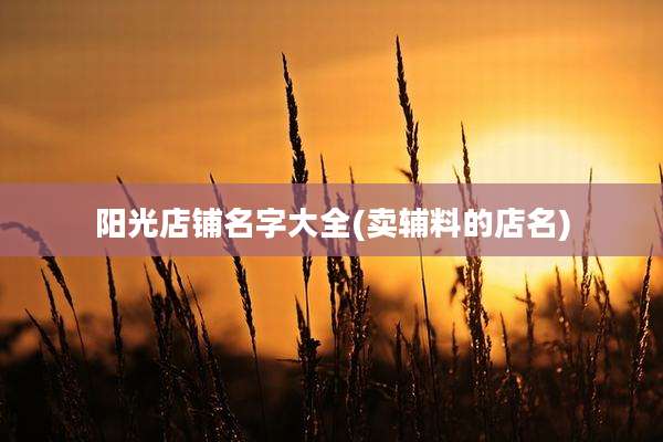 阳光店铺名字大全(卖辅料的店名)