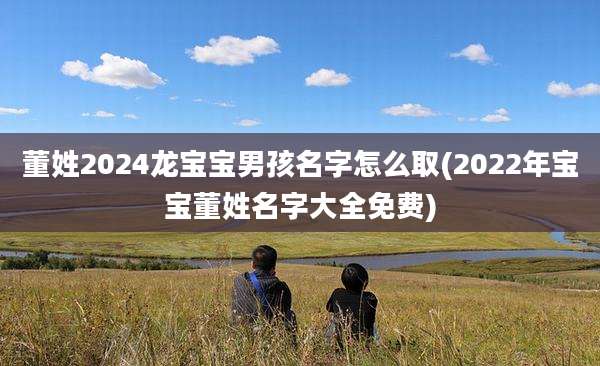 董姓2024龙宝宝男孩名字怎么取(2022年宝宝董姓名字大全免费)