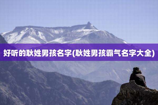好听的耿姓男孩名字(耿姓男孩霸气名字大全)