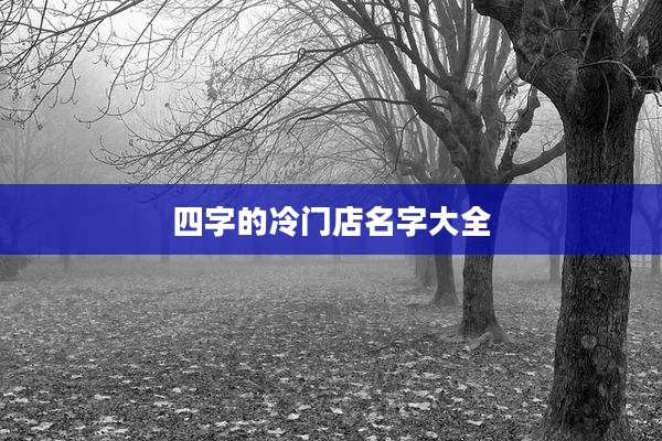 四字的冷门店名字大全