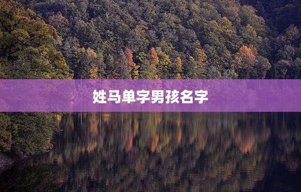 姓马单字男孩名字