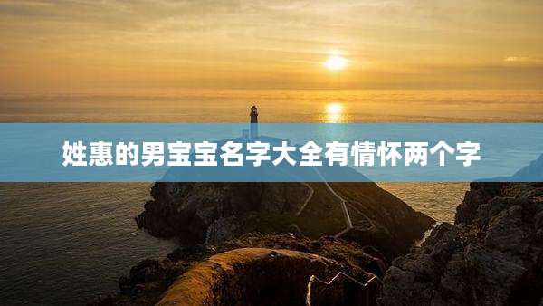 姓惠的男宝宝名字大全有情怀两个字