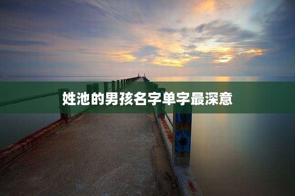 姓池的男孩名字单字最深意
