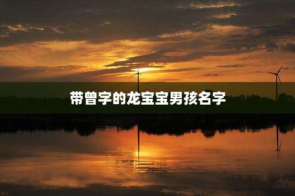 带曾字的龙宝宝男孩名字