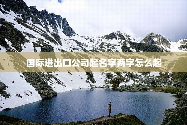 国际进出口公司起名字两字怎么起
