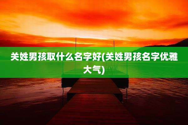 关姓男孩取什么名字好(关姓男孩名字优雅大气)