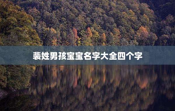 裴姓男孩宝宝名字大全四个字