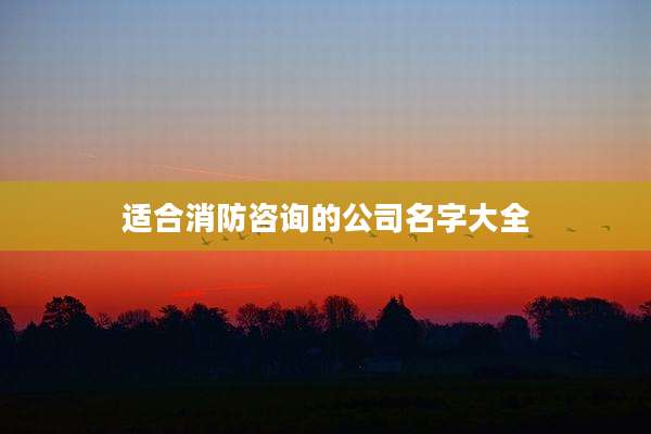 适合消防咨询的公司名字大全