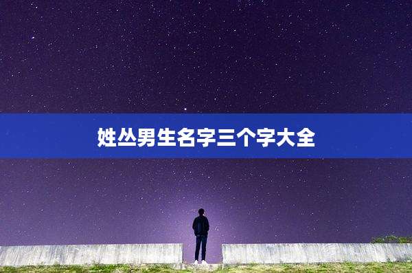 姓丛男生名字三个字大全
