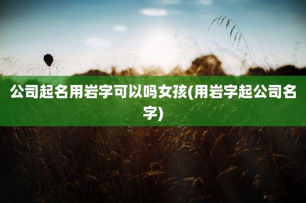 公司起名用岩字可以吗女孩(用岩字起公司名字)