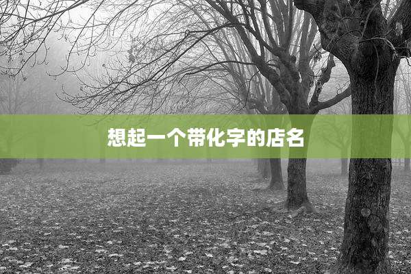 想起一个带化字的店名