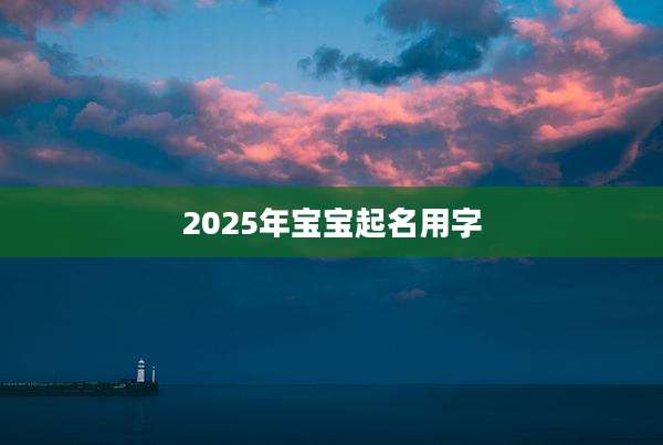 2025年宝宝起名用字
