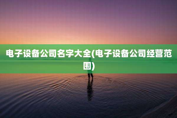 电子设备公司名字大全(电子设备公司经营范围)