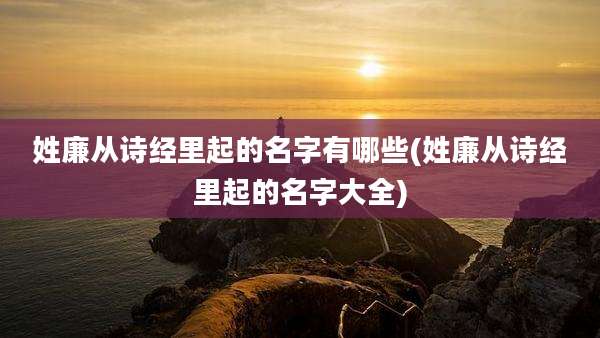 姓廉从诗经里起的名字有哪些(姓廉从诗经里起的名字大全)