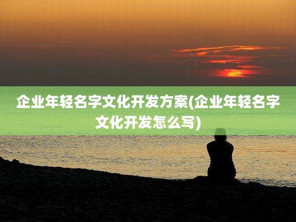 企业年轻名字文化开发方案(企业年轻名字文化开发怎么写)