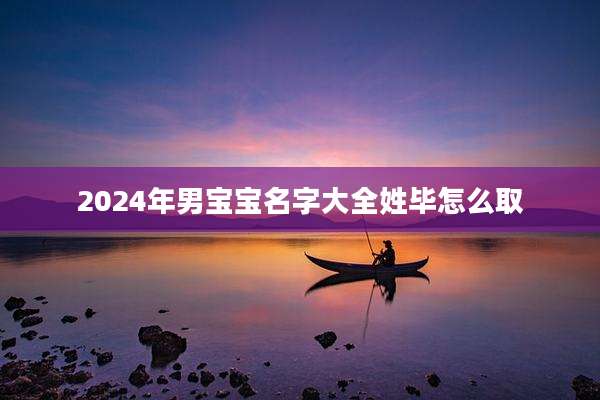 2024年男宝宝名字大全姓毕怎么取
