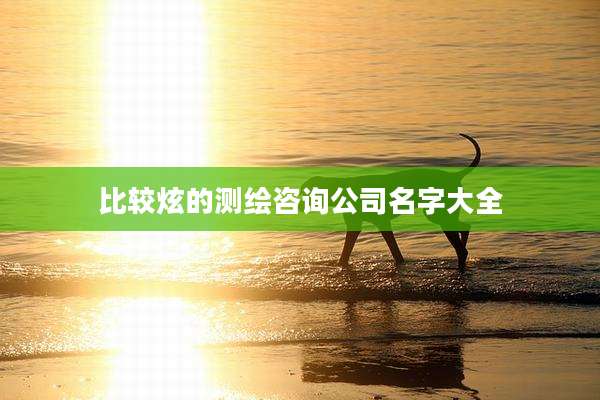 比较炫的测绘咨询公司名字大全
