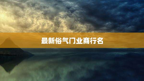 最新俗气门业商行名